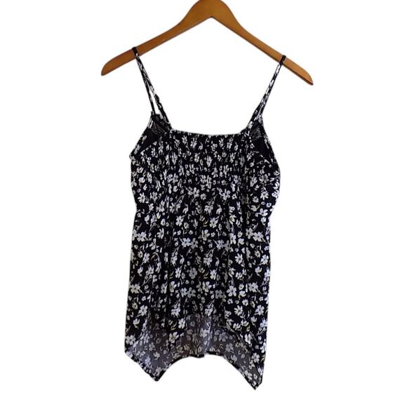 Vintage Babydoll Top‎ Women Small Black Floral Y2K 90s Fairy Coquette Summer - Picture 2 of 6